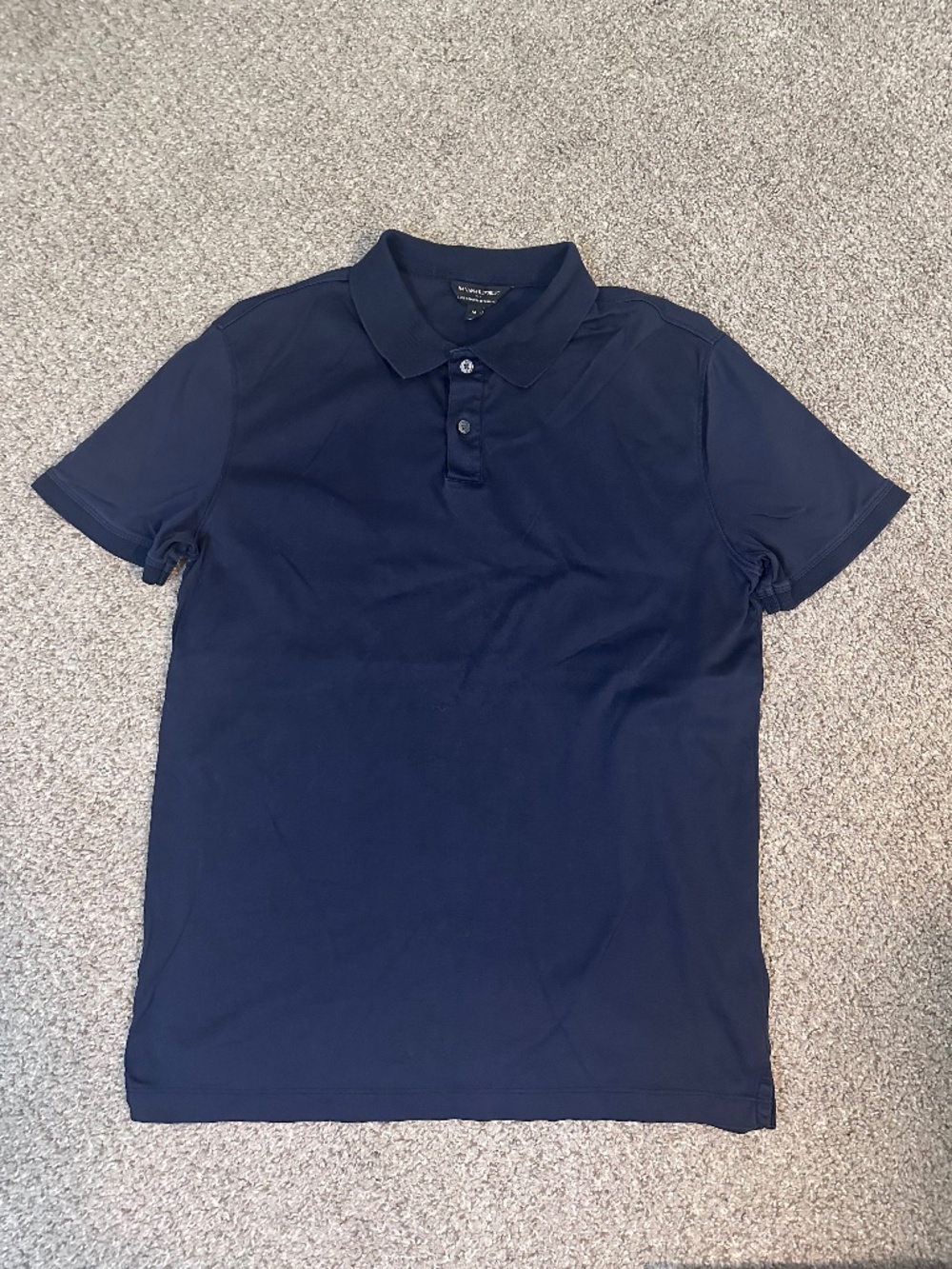 Mens Medium Navy Blue Banana Republic Luxe Touch Performance Polo